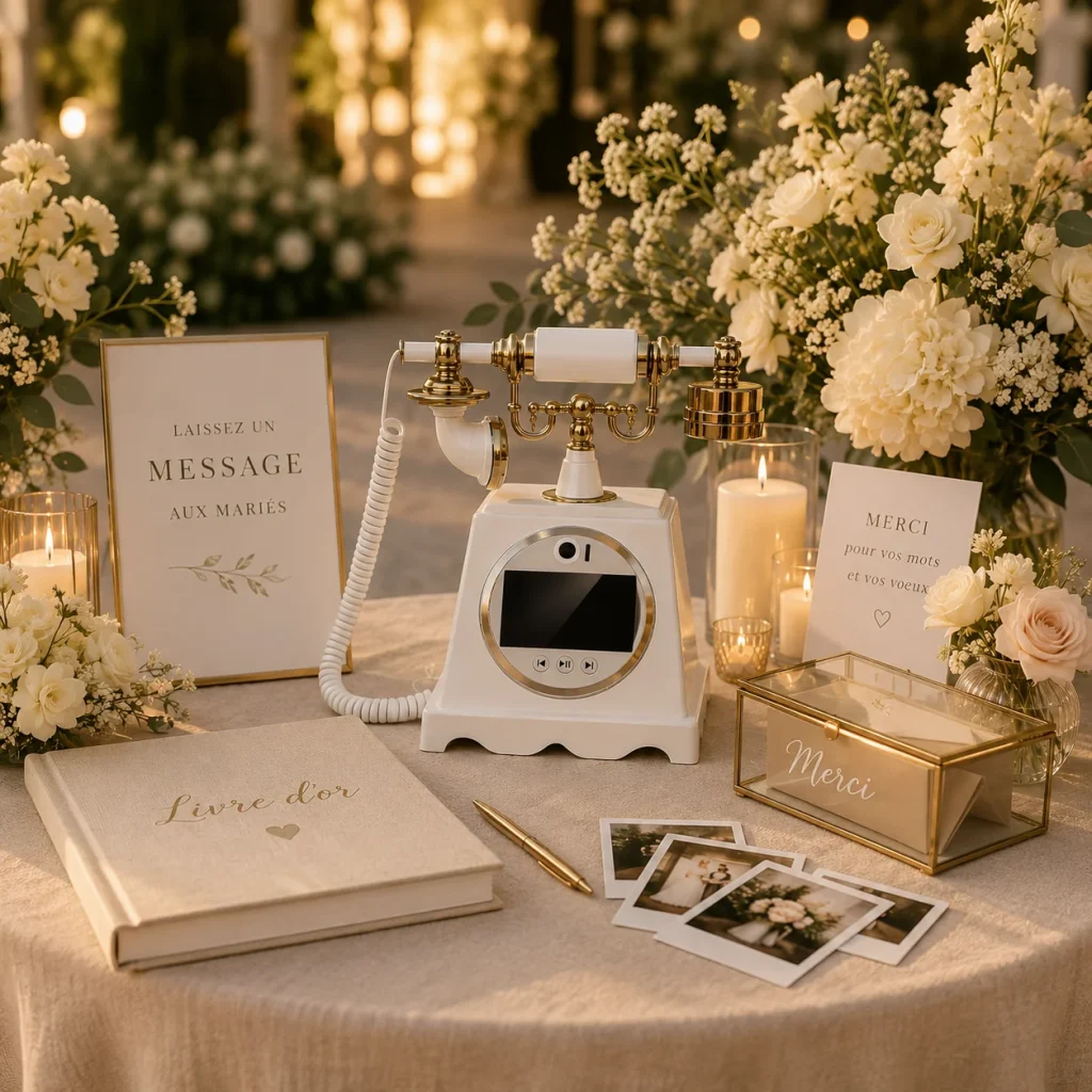 Station de messages de mariage élégante