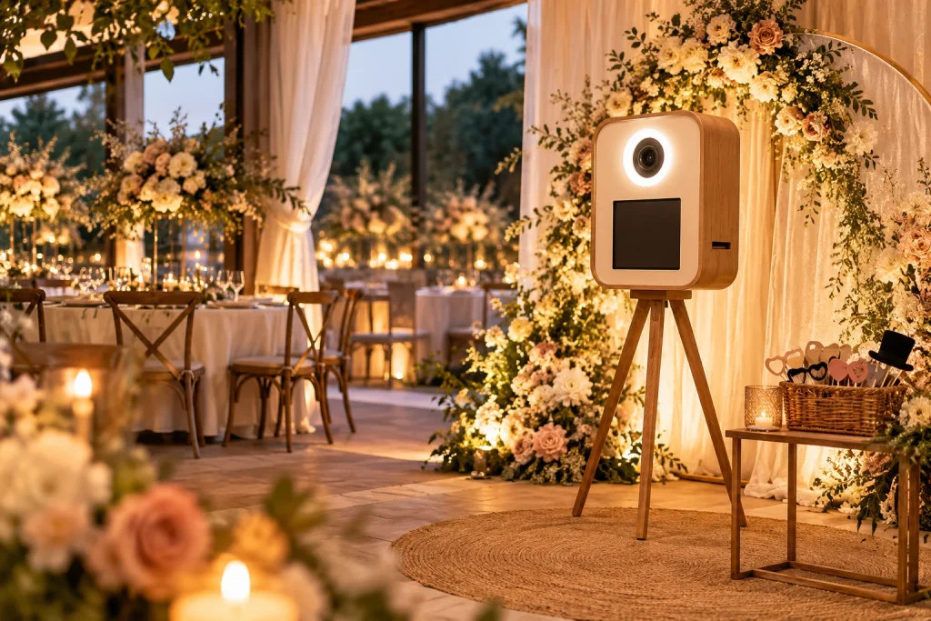 Photobooth et fleurs au mariage